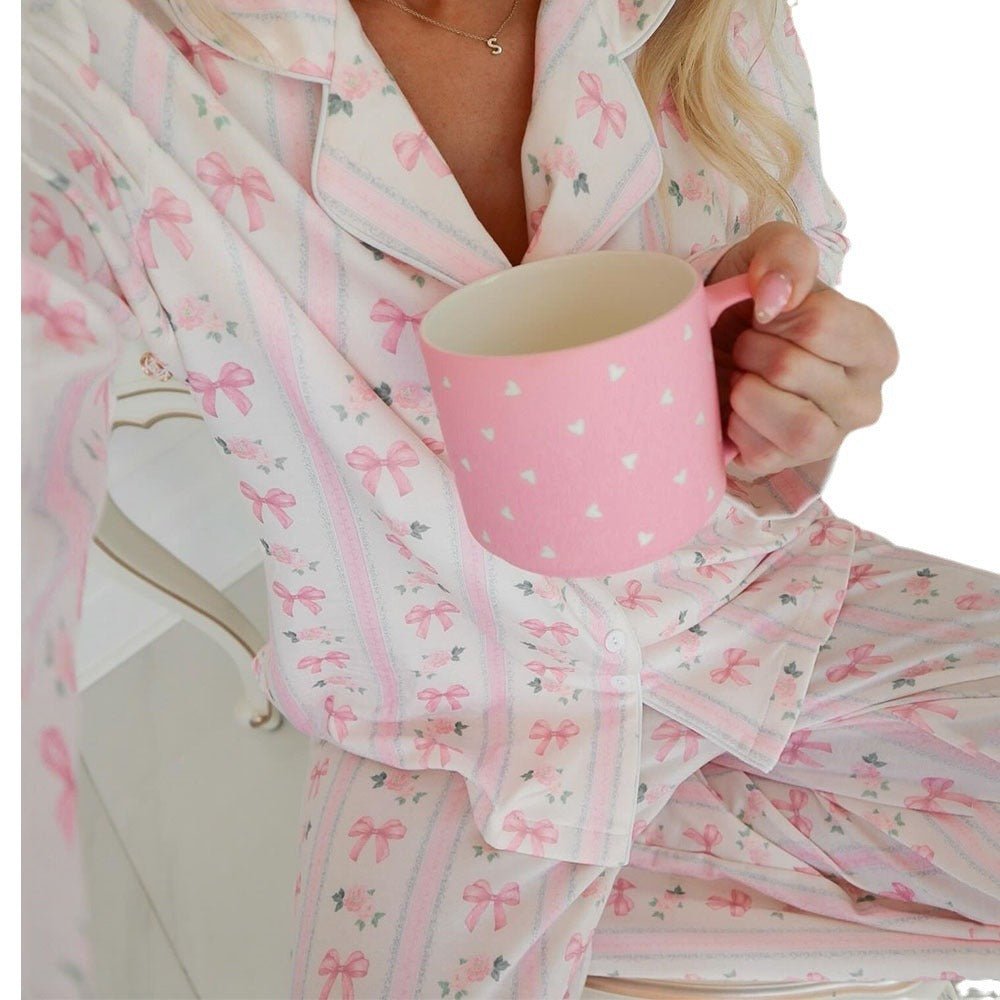 Fashion Bowknot Printing Suit - AmiraMart