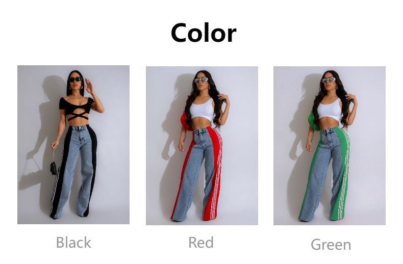 Fashion Casual High Waist Elastic Straight Leg Trousers - AmiraMart