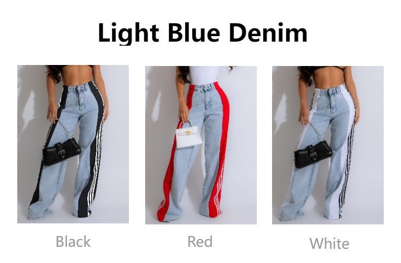Fashion Casual High Waist Elastic Straight Leg Trousers - AmiraMart