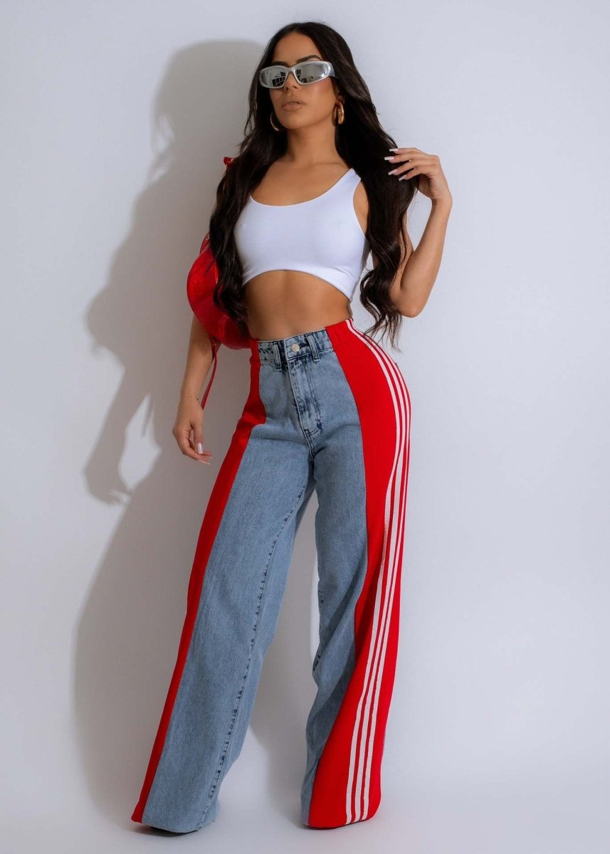 Fashion Casual High Waist Elastic Straight Leg Trousers - AmiraMart