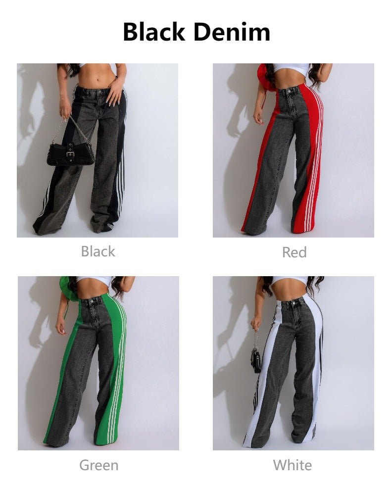 Fashion Casual High Waist Elastic Straight Leg Trousers - AmiraMart