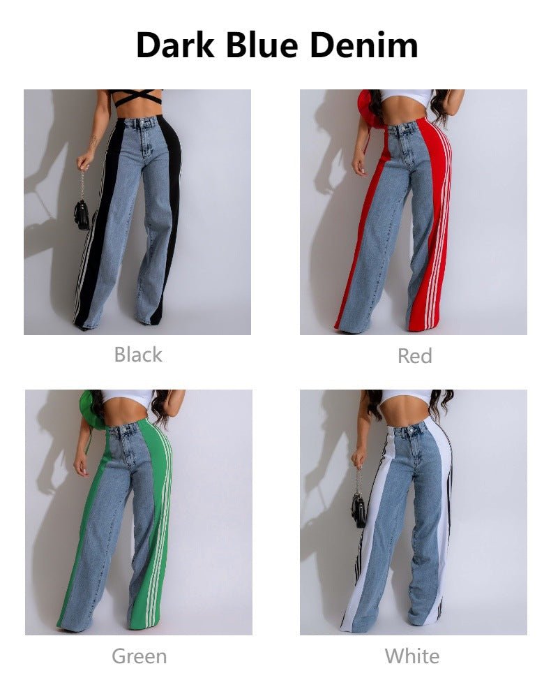 Fashion Casual High Waist Elastic Straight Leg Trousers - AmiraMart