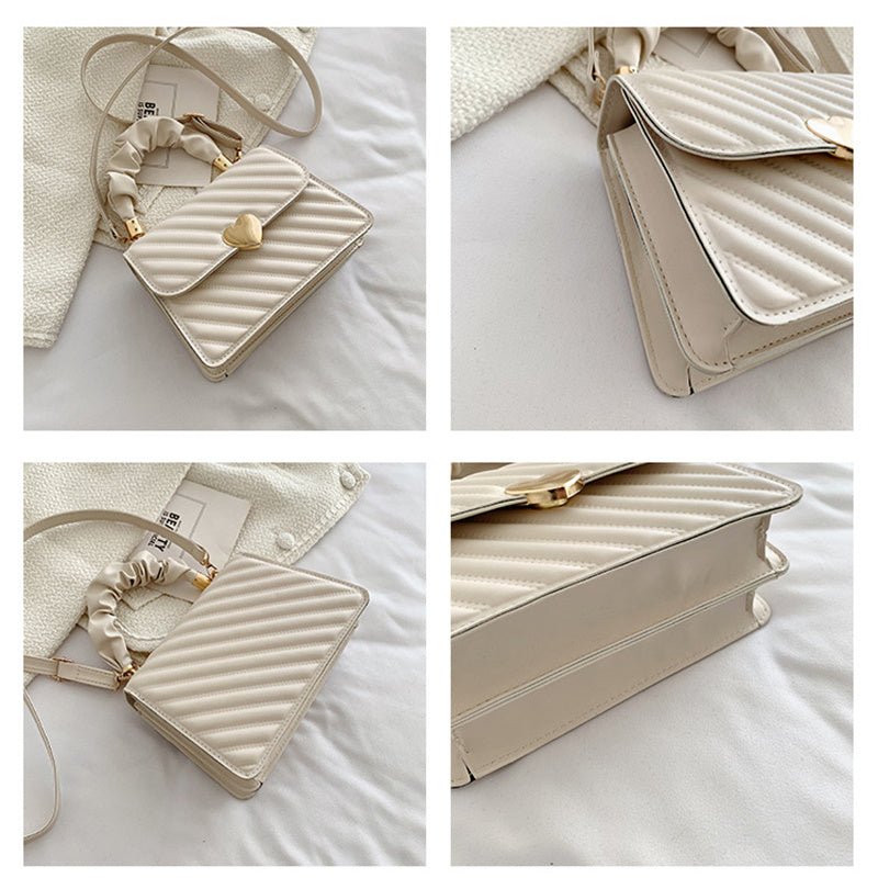 Fashion Chain Shoulder Bags With Love Metal Design - AmiraMart