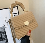 Fashion Chain Shoulder Bags with Love Metal Design - AmiraMart