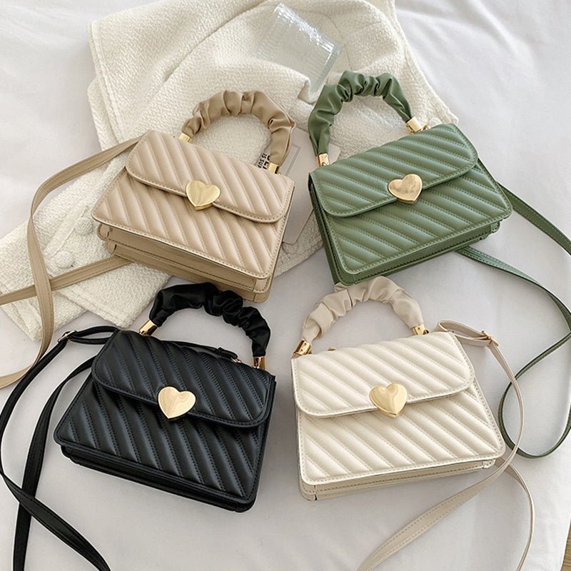 Fashion Chain Shoulder Bags With Love Metal Design - AmiraMart