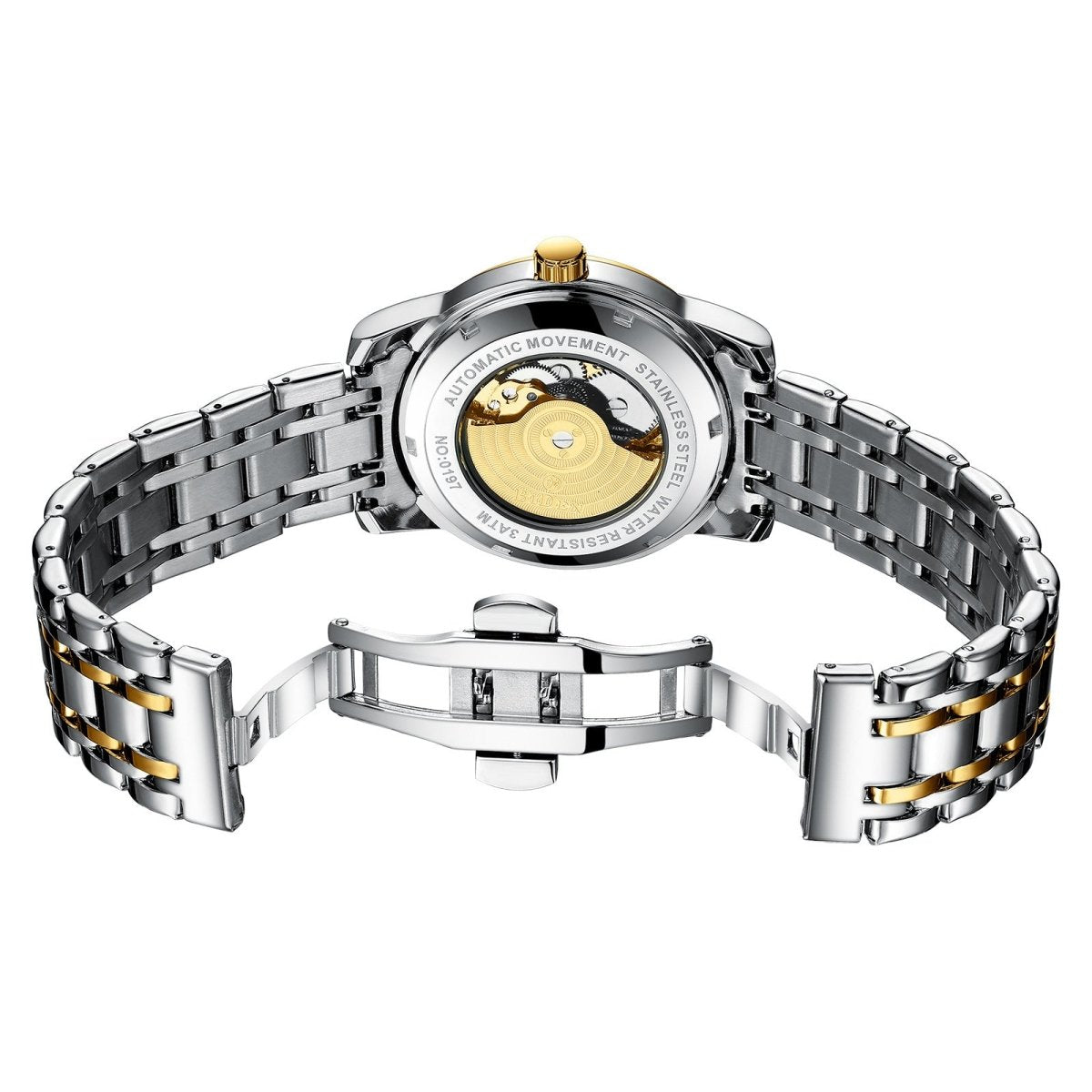 Fashion Hollow Men's Mechanical Roman Scale With Diamonds - AmiraMart
