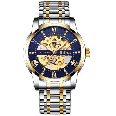 Fashion Hollow Men's Mechanical Roman Scale With Diamonds - AmiraMart