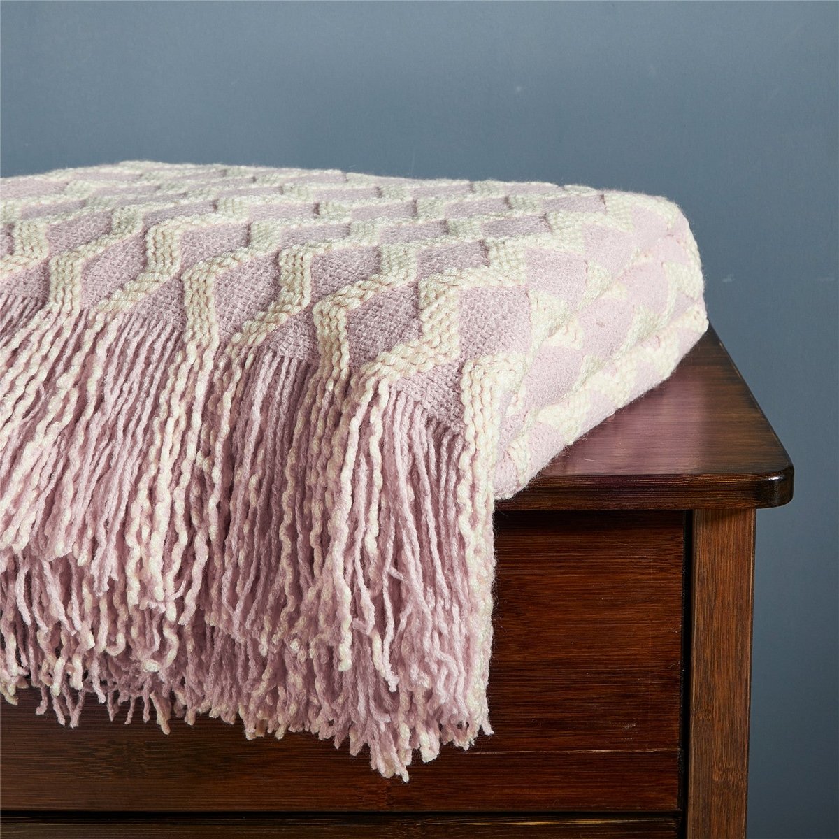 Fashion Knitted Solid Color Sofa Tassel Blanket - AmiraMart