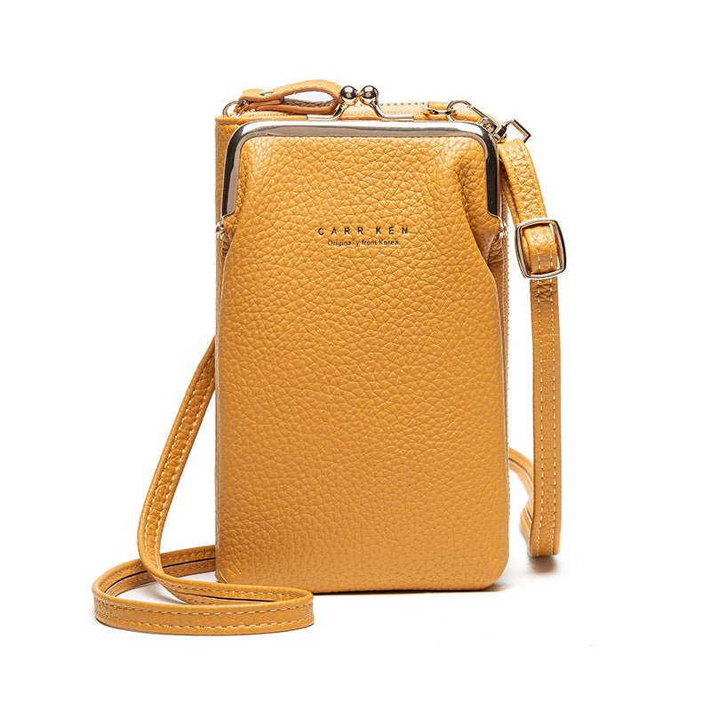 Fashion Lychee Pattern Solid Color Diagonal Shoulder Bag - AmiraMart