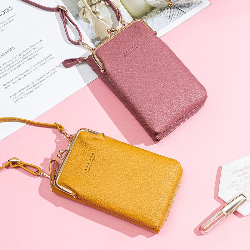 Fashion Lychee Pattern Solid Color Diagonal Shoulder Bag - AmiraMart