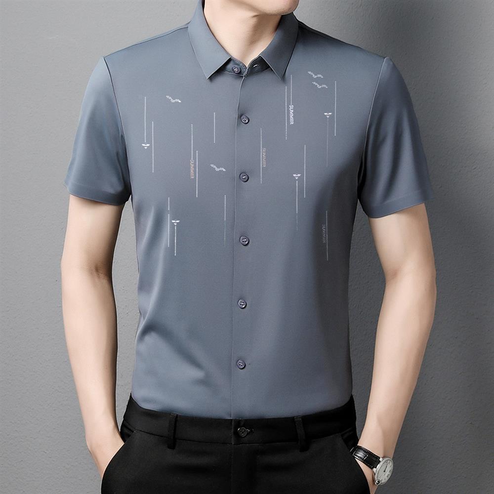 Fashion Printed Short Sleeve Shirt - AmiraMart