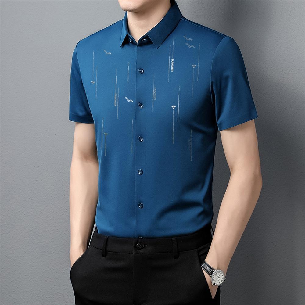 Fashion Printed Short Sleeve Shirt - AmiraMart