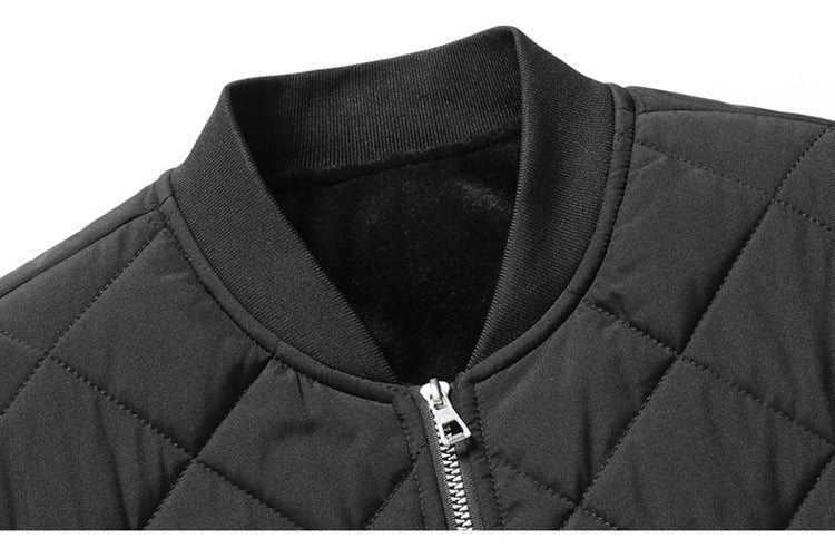 Fashion Rhombic Design Cotton Coat - AmiraMart