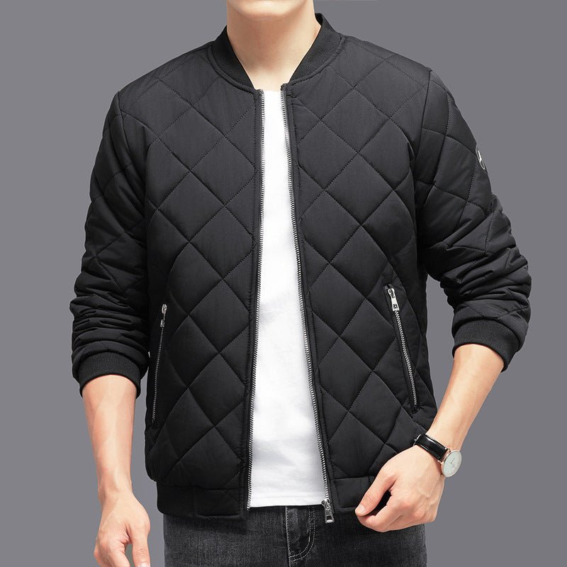 Fashion Rhombic Design Cotton Coat - AmiraMart