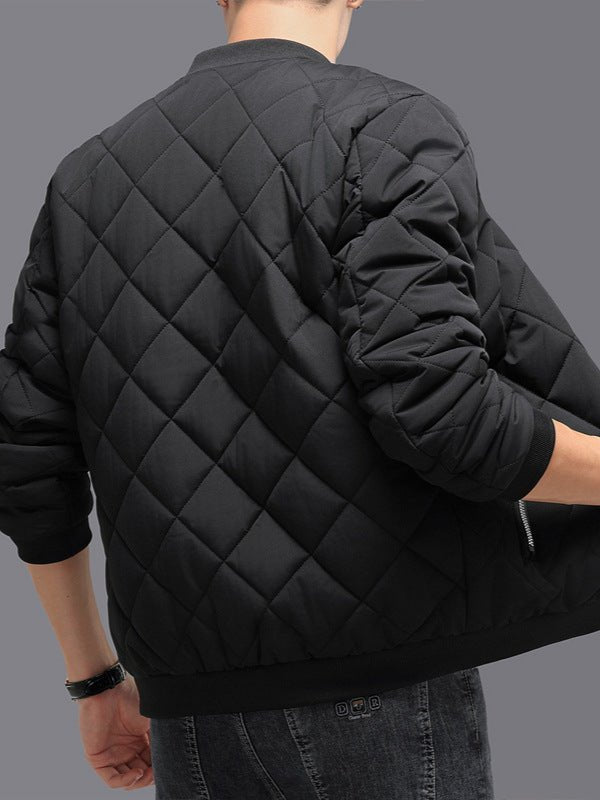 Fashion Rhombic Design Cotton Coat - AmiraMart