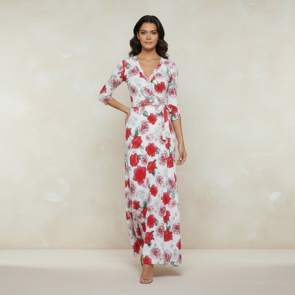 Fashion Summer Elegant V - Neck Dress - AmiraMart