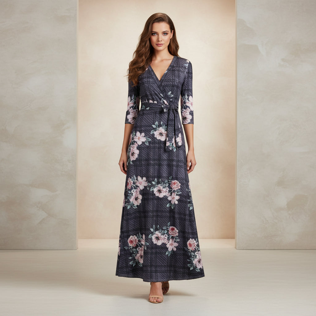 Fashion Summer Elegant V - Neck Dress - AmiraMart