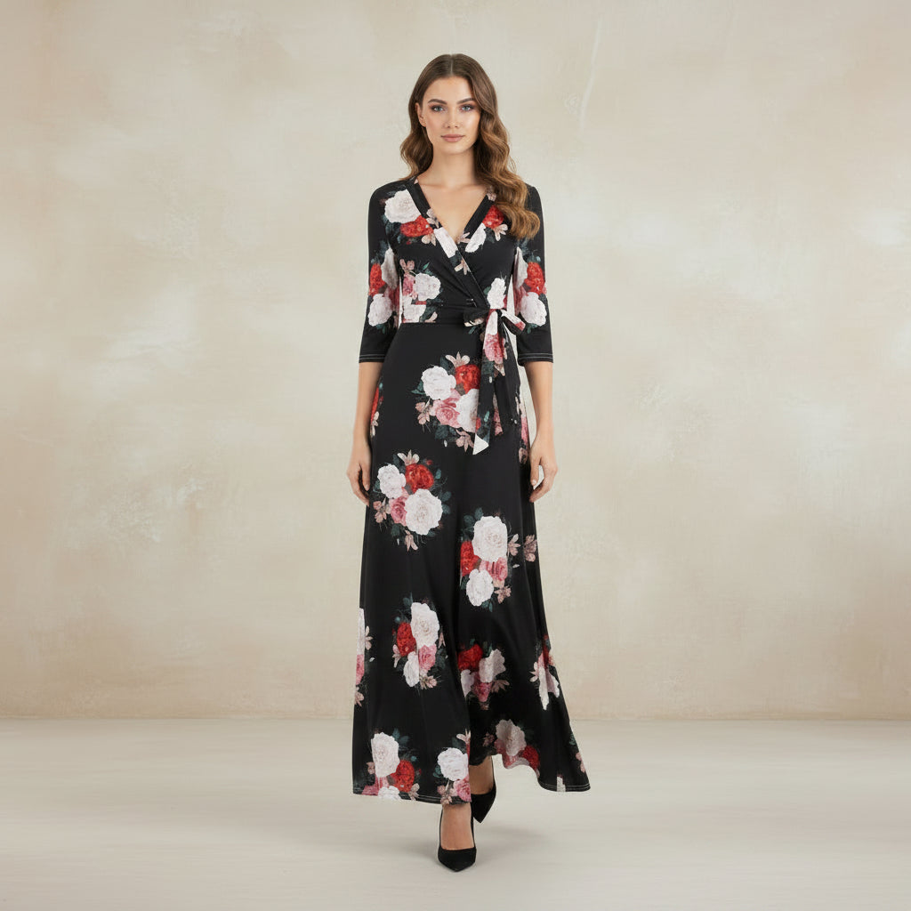 Fashion Summer Elegant V - Neck Dress - AmiraMart