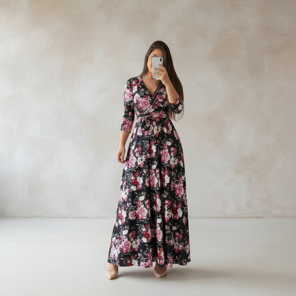 Fashion Summer Elegant V - Neck Dress - AmiraMart