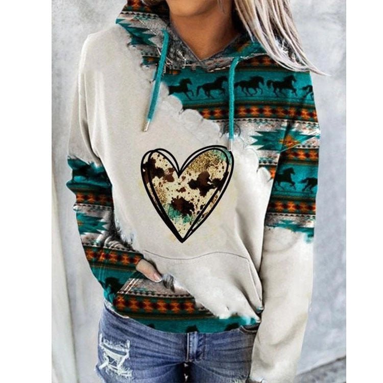 Fashion Women's Ethnic Style Printed Sweater - AmiraMart