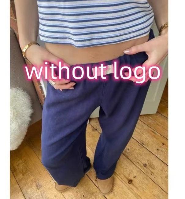 Fashion Y2K Striped Straight Trousers Summer Elastic High Waist Wide Leg Pants For Women - AmiraMart