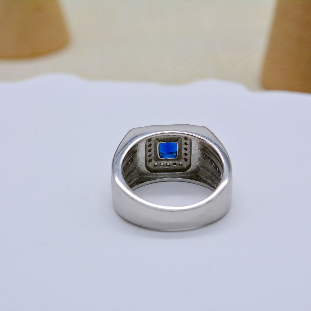 Fashionable All - match High - grade Blue Gemstone Women's Ring - AmiraMart