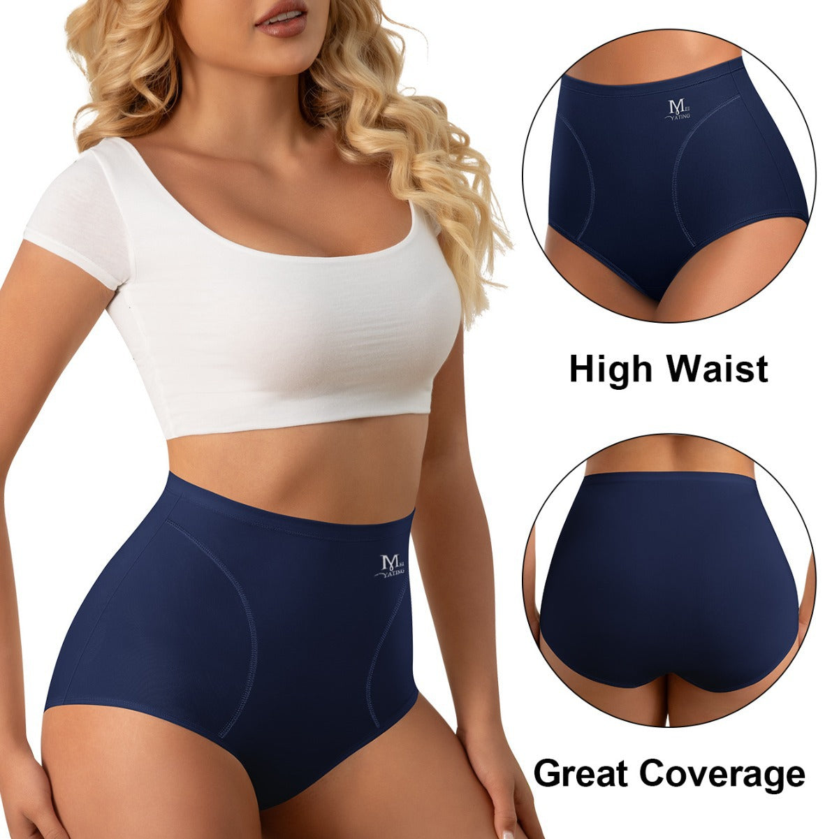 Milk Silk High Waisted Triangles Breathable Panties - AmiraMart