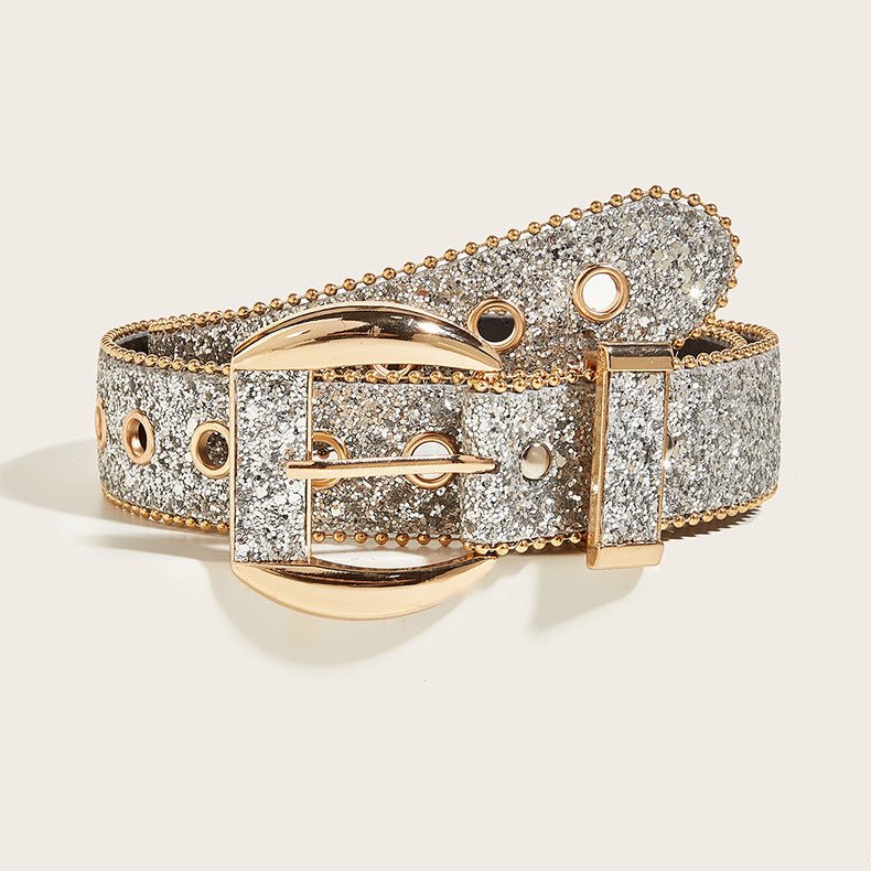 Female Personality Sequin Rhinestone Belt - AmiraMart