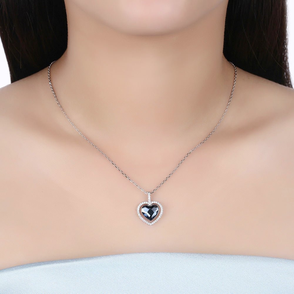 Female S925 Sterling Silver Diamond Heart - AmiraMart