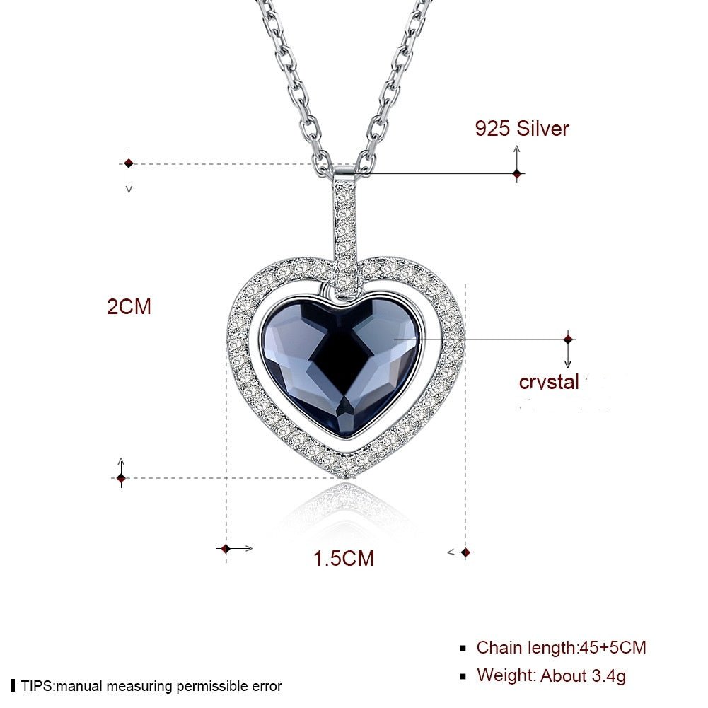 Female S925 Sterling Silver Diamond Heart - AmiraMart