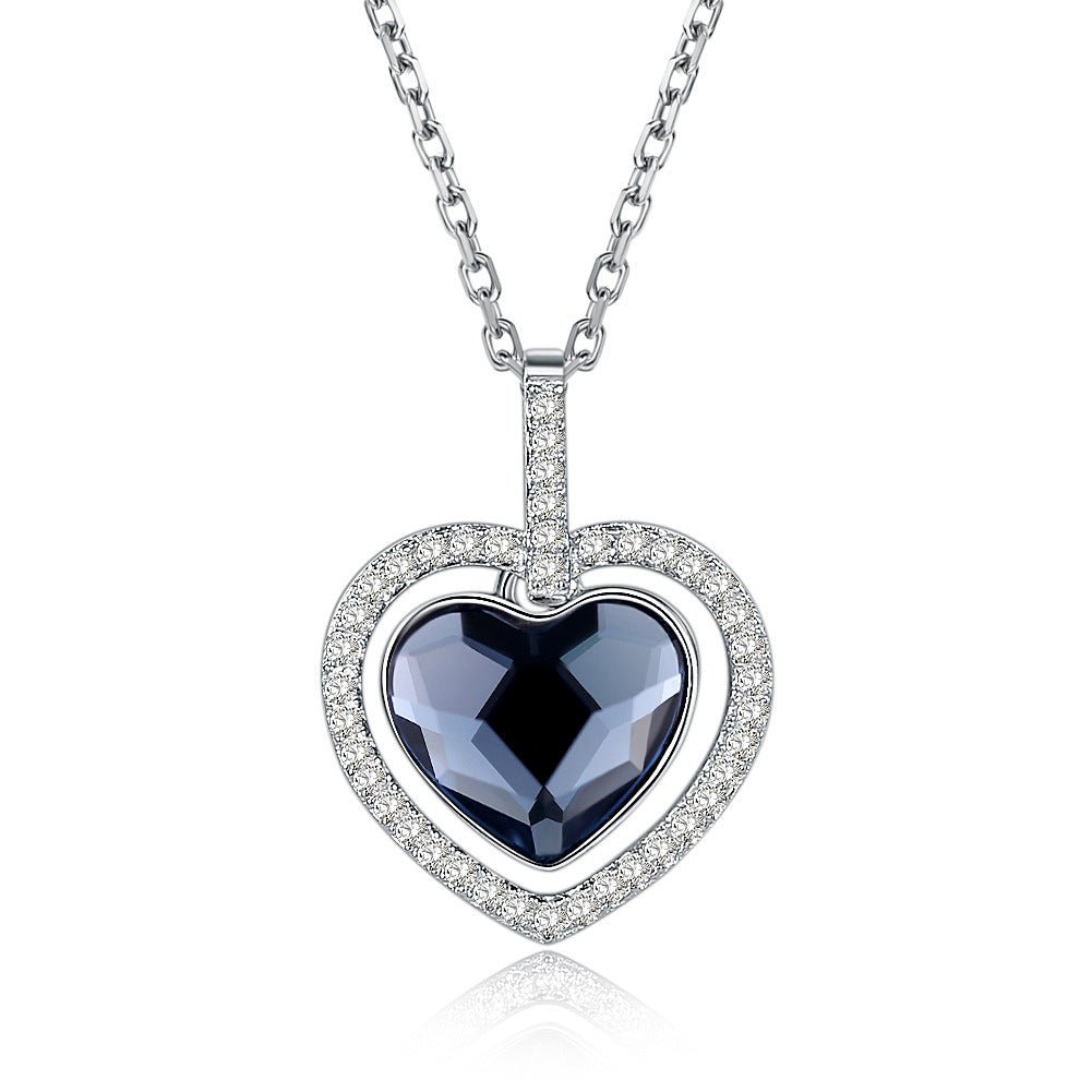 Female S925 Sterling Silver Diamond Heart - AmiraMart
