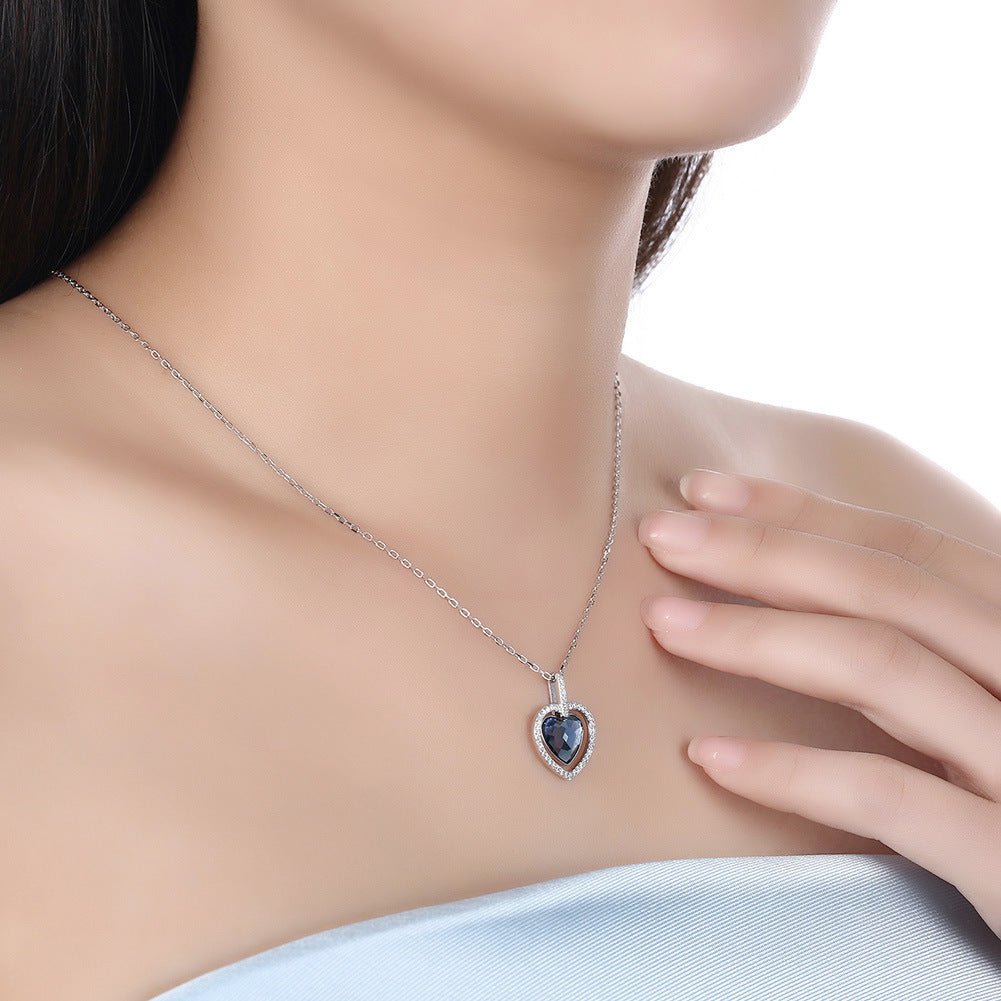 Female S925 Sterling Silver Diamond Heart - AmiraMart