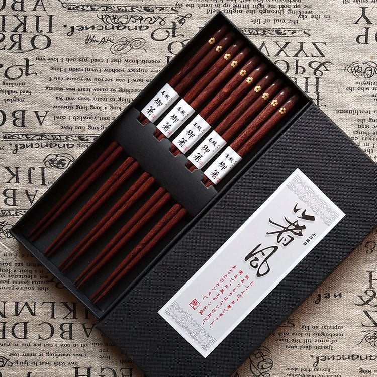 Five pairs of high - end gift chopsticks in gift box - AmiraMart