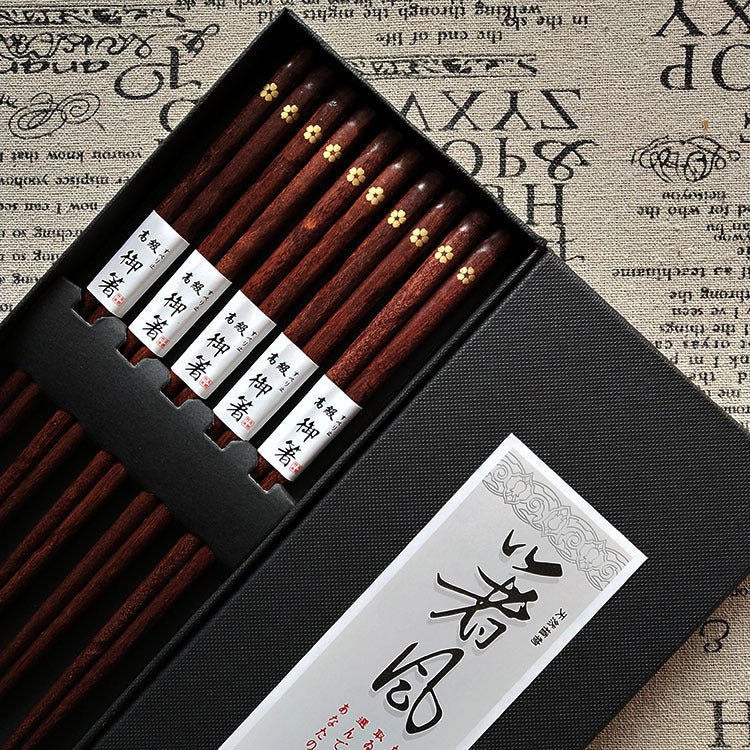 Five pairs of high - end gift chopsticks in gift box - AmiraMart