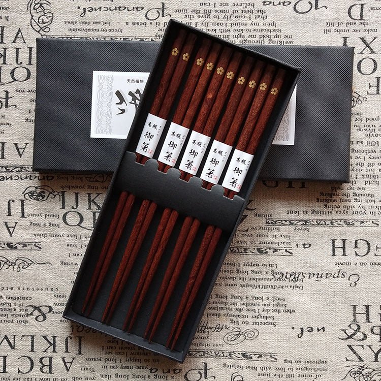 Five pairs of high - end gift chopsticks in gift box - AmiraMart