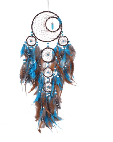 Five Rings Dream Catcher Feather Pendant - AmiraMart