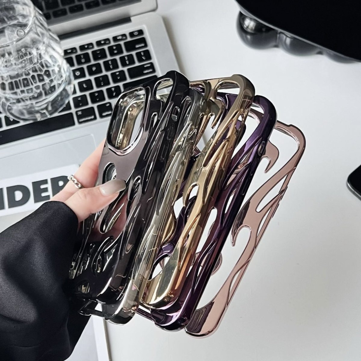 Flame Pattern Phone Case – Electroplated & Heat Dissipation - AmiraMart