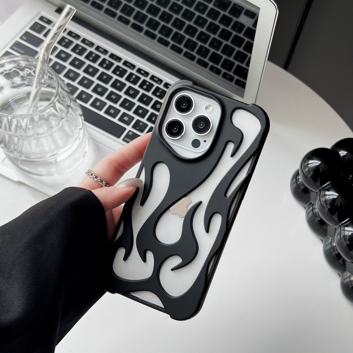 Flame Pattern Phone Case – Electroplated & Heat Dissipation - AmiraMart