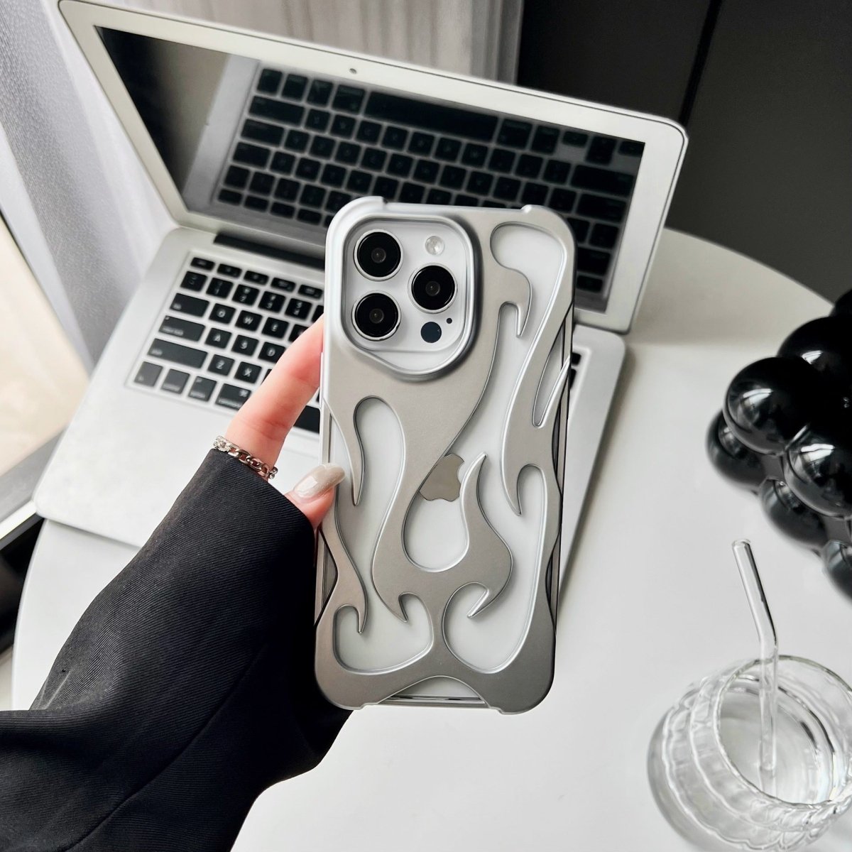 Flame Pattern Phone Case – Electroplated & Heat Dissipation - AmiraMart