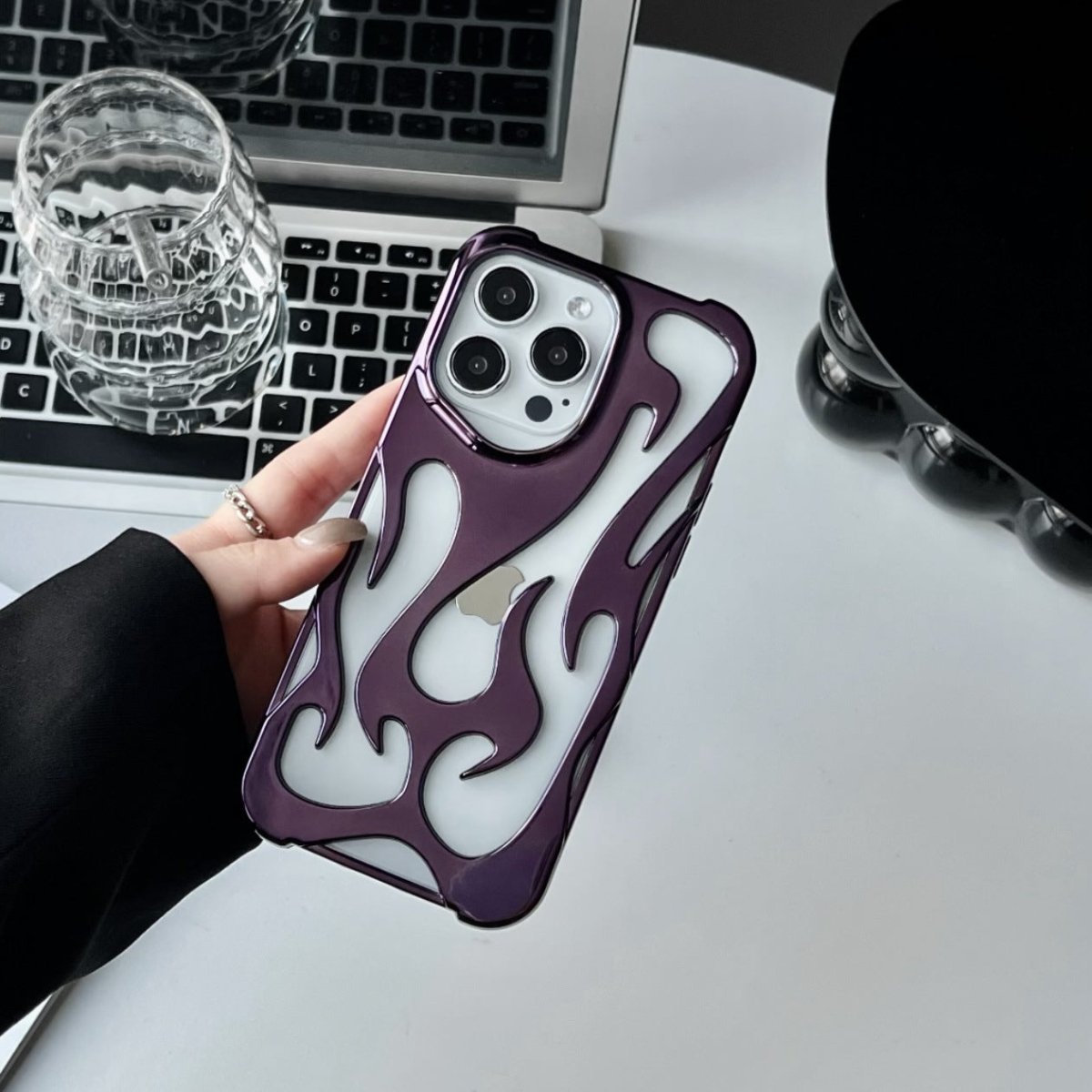Flame Pattern Phone Case – Electroplated & Heat Dissipation - AmiraMart