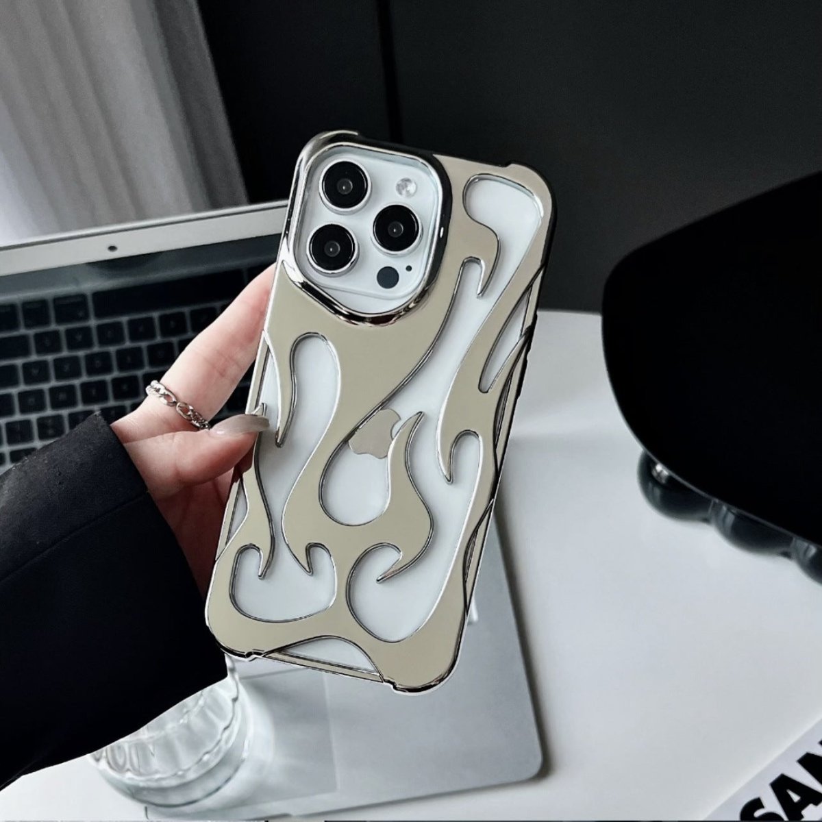 Flame Pattern Phone Case – Electroplated & Heat Dissipation - AmiraMart