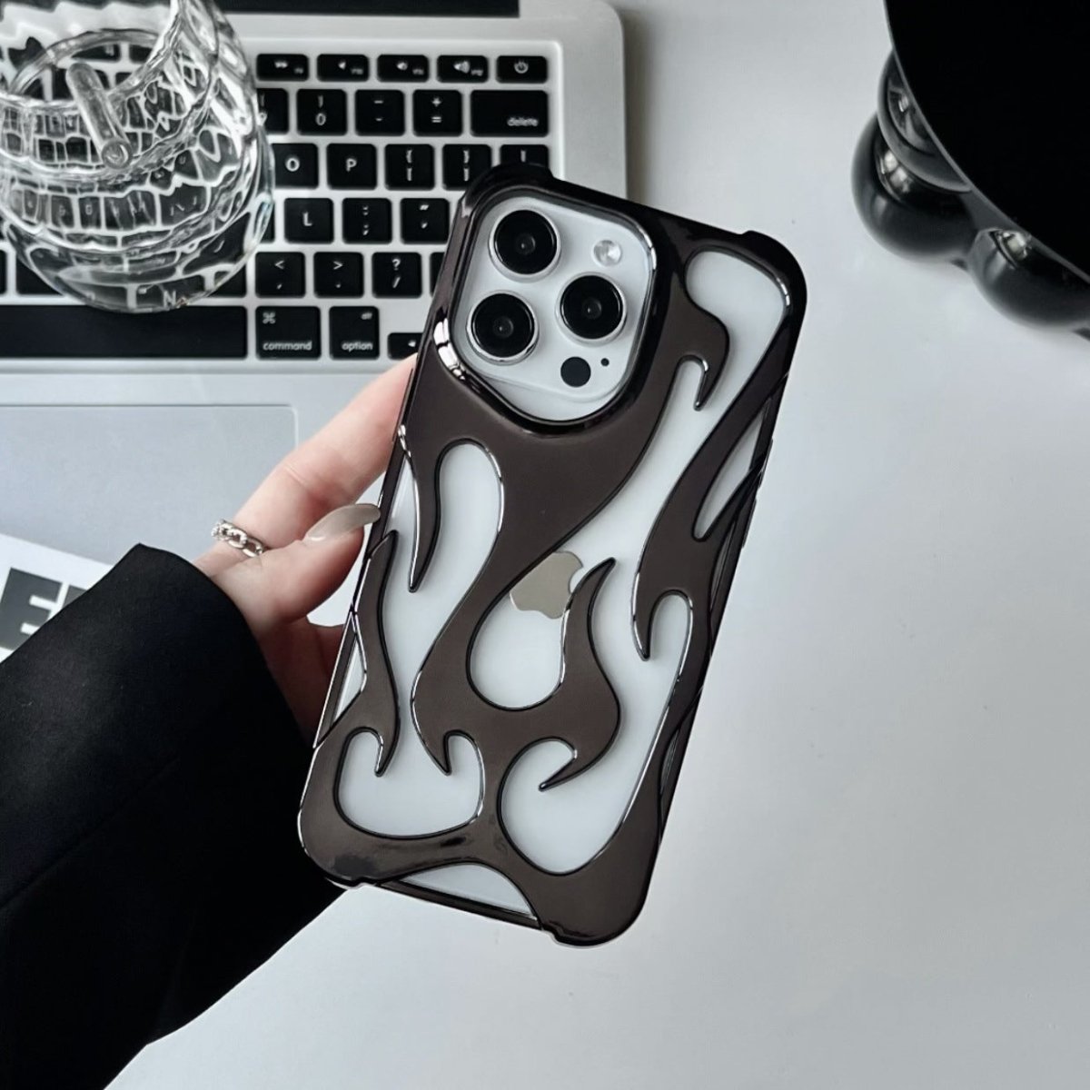 Flame Pattern Phone Case – Electroplated & Heat Dissipation - AmiraMart