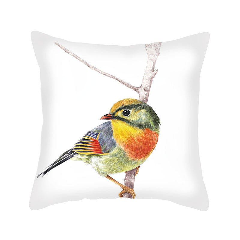 Flannel Print Nordic Bird Pattern Pillowcase - AmiraMart