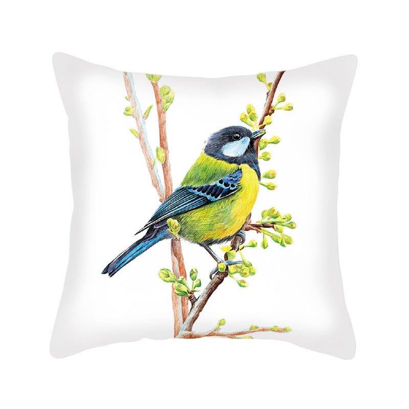Flannel Print Nordic Bird Pattern Pillowcase - AmiraMart