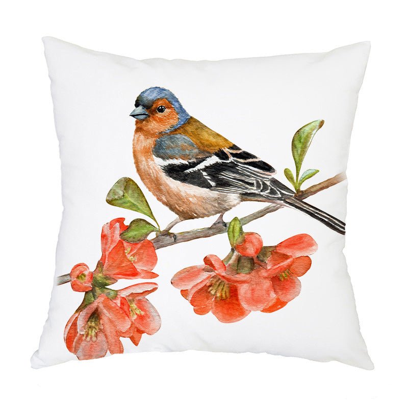 Flannel Print Nordic Bird Pattern Pillowcase - AmiraMart