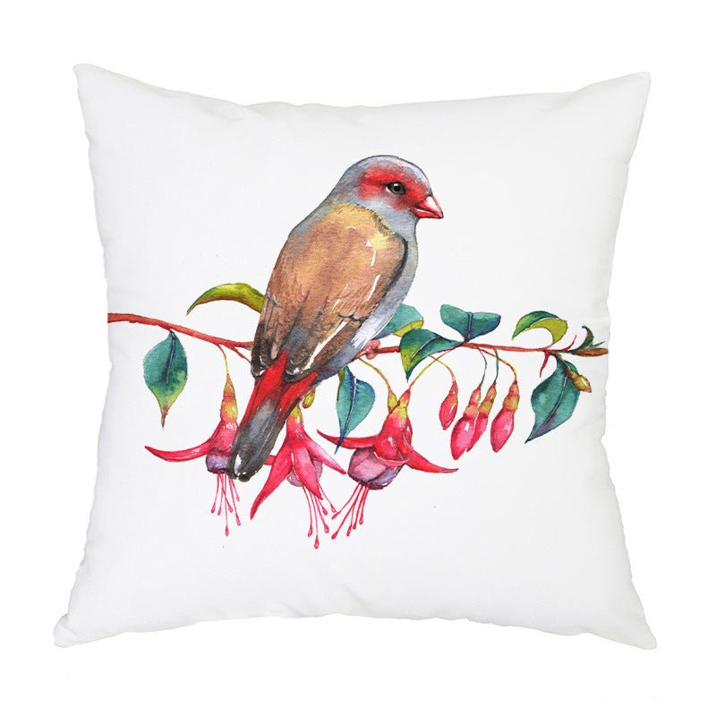 Flannel Print Nordic Bird Pattern Pillowcase - AmiraMart