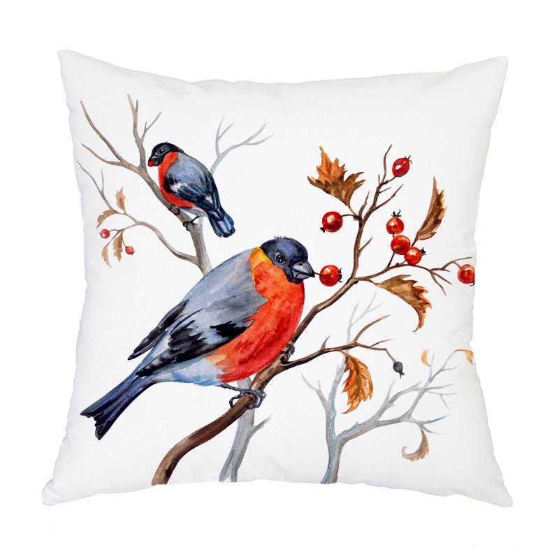 Flannel Print Nordic Bird Pattern Pillowcase - AmiraMart