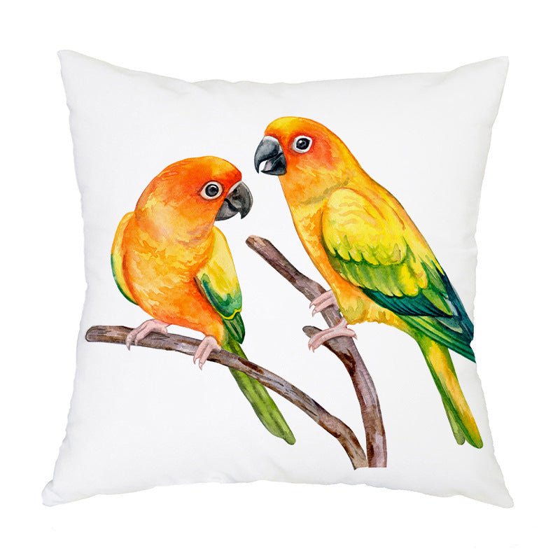 Flannel Print Nordic Bird Pattern Pillowcase - AmiraMart