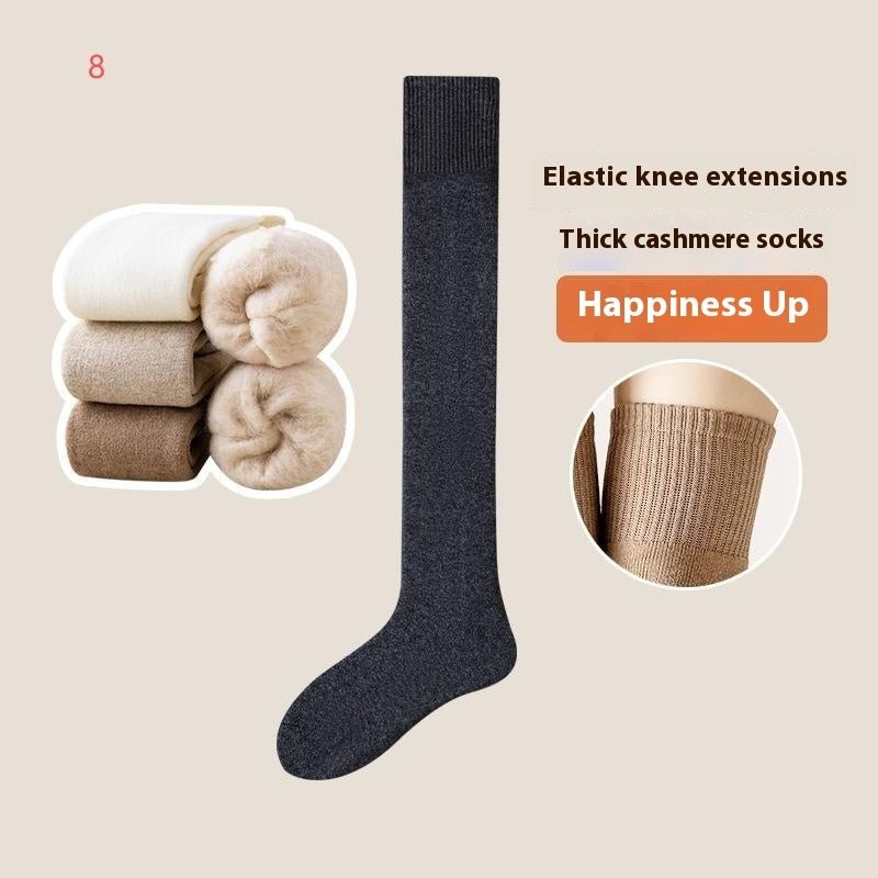 Fleece - Lined Cashmere Over Knee Socks - AmiraMart