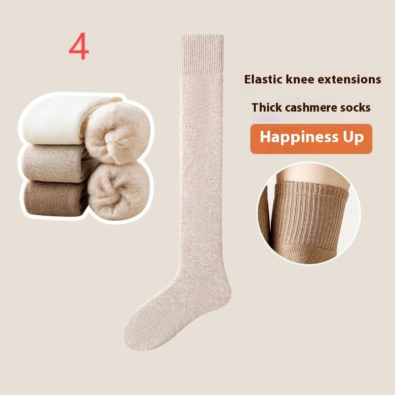 Fleece - Lined Cashmere Over Knee Socks - AmiraMart